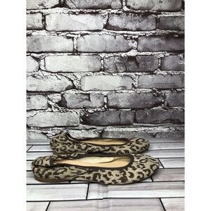 J. Crew Leopard Fabric Scrunched Ballet Flats Shoes Women’s Sz 6US/36.5EU Italy